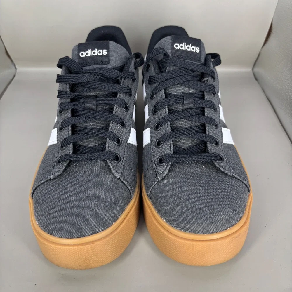 Adidas Daily 3.0 Platform Grey Washed Canvas Gum Sole Sneakers IF4492 Mens 8.5
